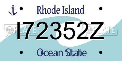 I72352Z Rhode Island License Plate