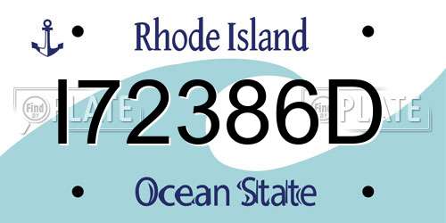 I72386D Rhode Island License Plate