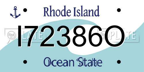 I72386O Rhode Island License Plate