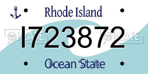 I723872 Rhode Island License Plate