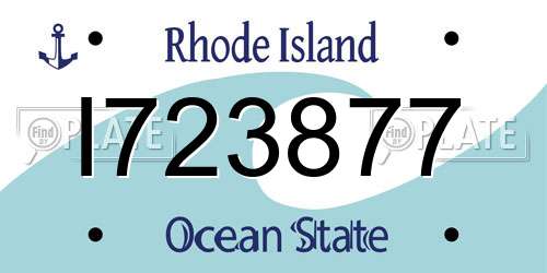 I723877 Rhode Island License Plate