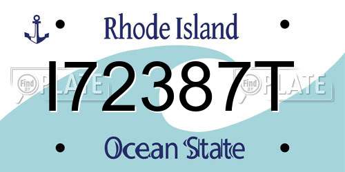 I72387T Rhode Island License Plate