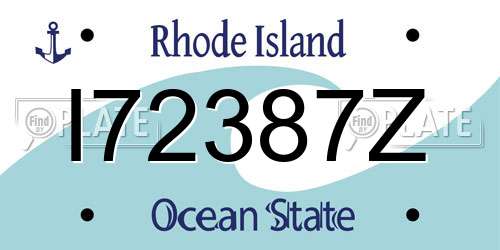 I72387Z Rhode Island License Plate