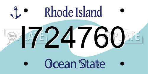 I724760 Rhode Island License Plate