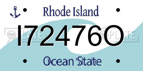 I72476O Rhode Island License Plate