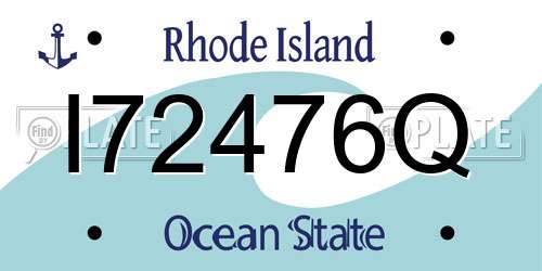 I72476Q Rhode Island License Plate
