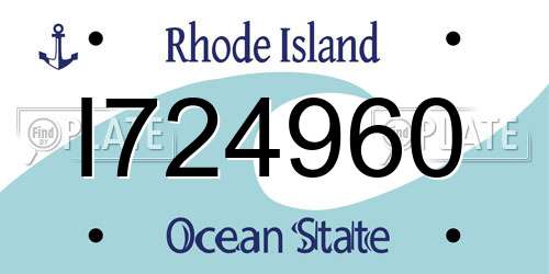 I724960 Rhode Island License Plate