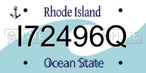 I72496Q Rhode Island License Plate