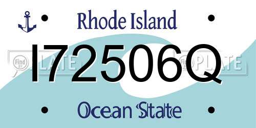I72506Q Rhode Island License Plate