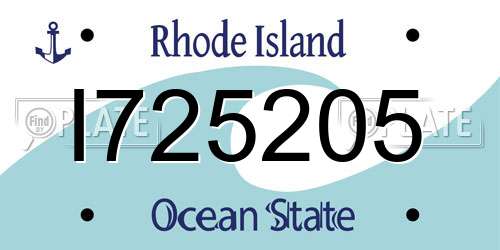 I725205 Rhode Island License Plate