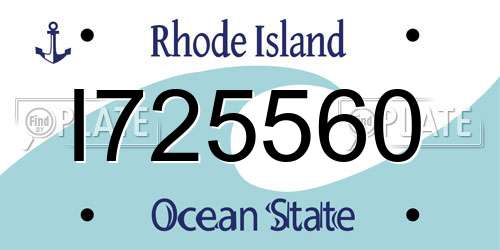 I725560 Rhode Island License Plate