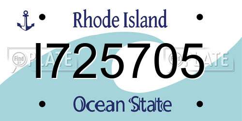 I725705 Rhode Island License Plate