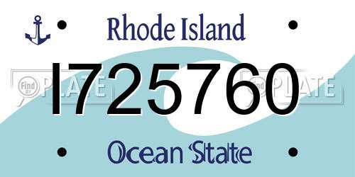 I725760 Rhode Island License Plate