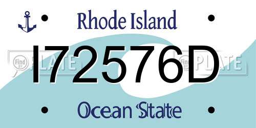 I72576D Rhode Island License Plate