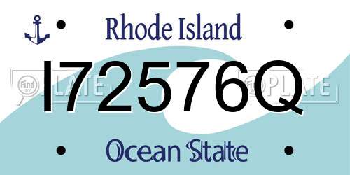 I72576Q Rhode Island License Plate