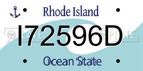 I72596D Rhode Island License Plate