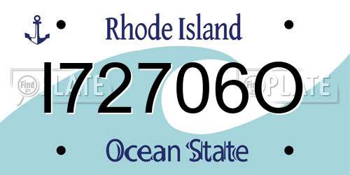 I72706O Rhode Island License Plate