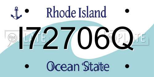 I72706Q Rhode Island License Plate