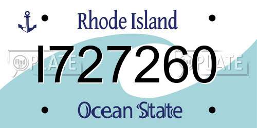 I727260 Rhode Island License Plate