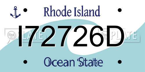 I72726D Rhode Island License Plate