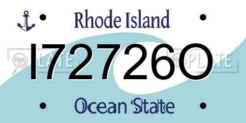 I72726O Rhode Island License Plate