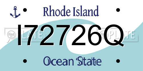 I72726Q Rhode Island License Plate