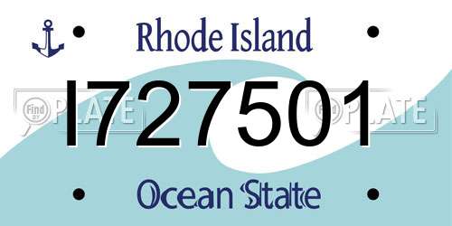 I727501 Rhode Island License Plate