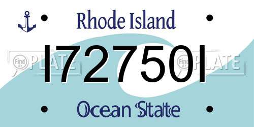 I72750I Rhode Island License Plate