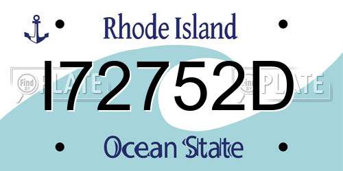I72752D Rhode Island License Plate