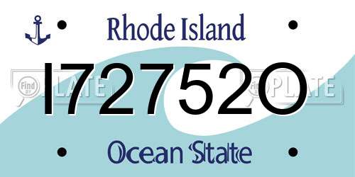 I72752O Rhode Island License Plate