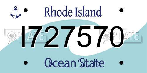 I727570 Rhode Island License Plate