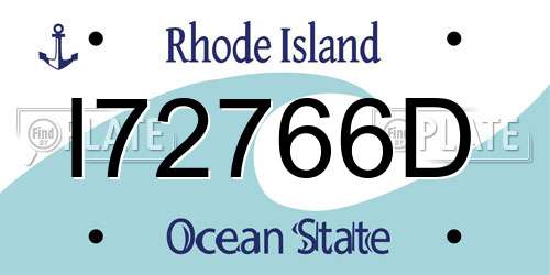 I72766D Rhode Island License Plate