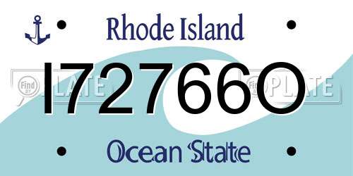 I72766O Rhode Island License Plate