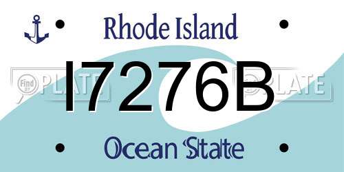 I7276B Rhode Island License Plate