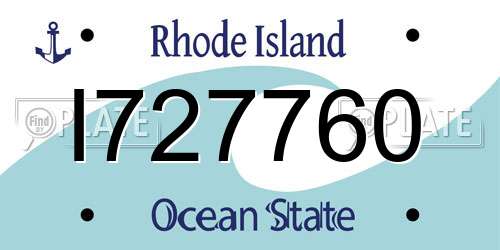 I727760 Rhode Island License Plate