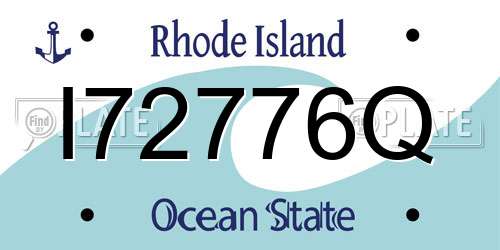 I72776Q Rhode Island License Plate