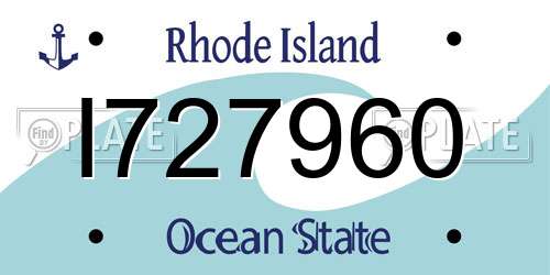 I727960 Rhode Island License Plate