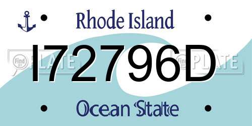 I72796D Rhode Island License Plate
