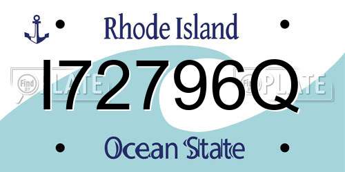 I72796Q Rhode Island License Plate