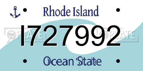 I727992 Rhode Island License Plate