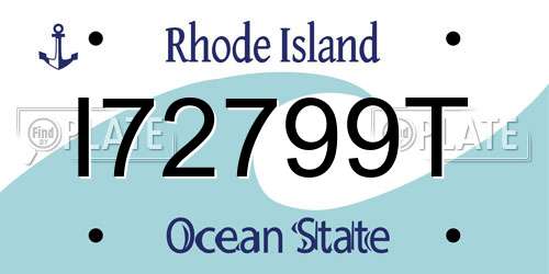 I72799T Rhode Island License Plate