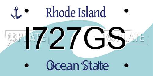 I727GS Rhode Island License Plate