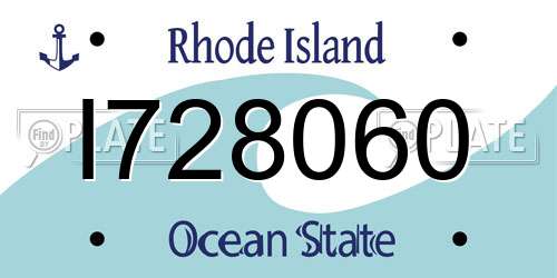 I728060 Rhode Island License Plate