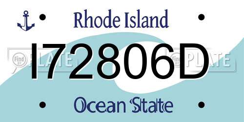 I72806D Rhode Island License Plate