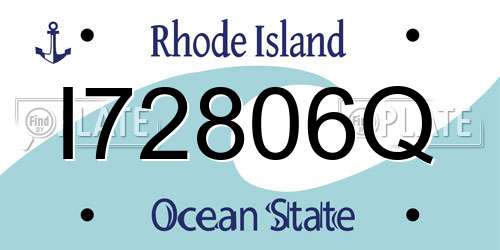 I72806Q Rhode Island License Plate