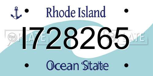 I728265 Rhode Island License Plate