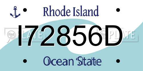 I72856D Rhode Island License Plate
