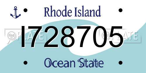 I728705 Rhode Island License Plate