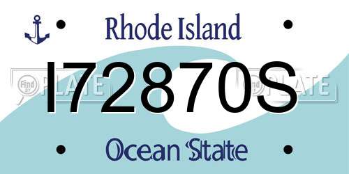 I72870S Rhode Island License Plate
