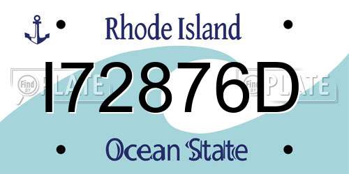 I72876D Rhode Island License Plate